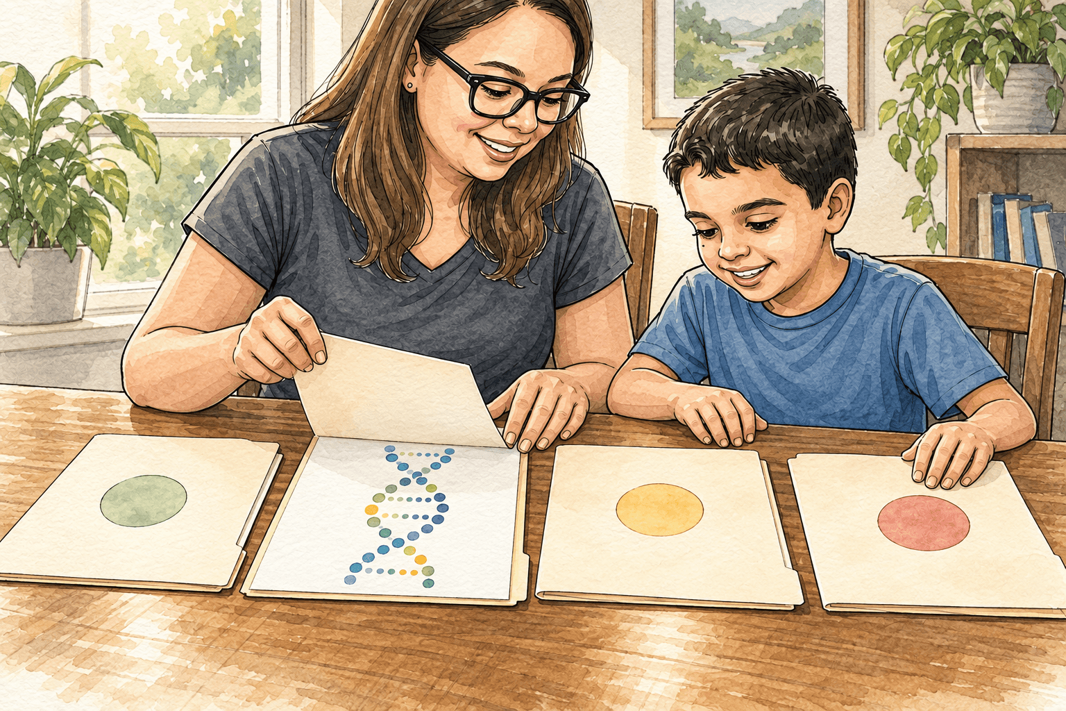 Illustration showing the topic of Autism and Genetic Testing: What Results Can and Cannot Tell Your Family